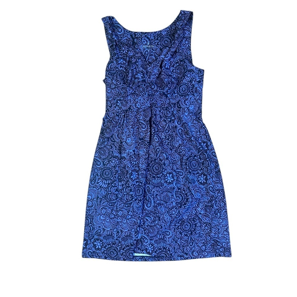 ATHLETA Nearly "Knotical" Nautical Paisley Dress 2 Navy Blue NWOT - Picture 2 of 10